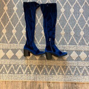 SOLD X Charlotte Russe Women’s Size 10 Blue Suede Knee High Boots